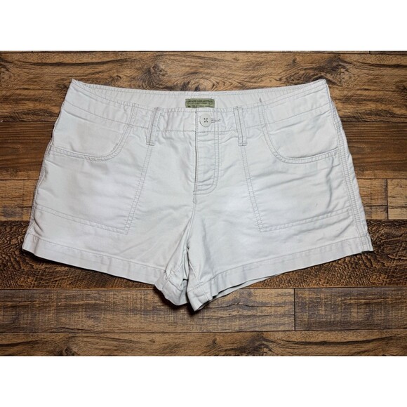 Vintage American Eagle Khaki Chino Tan Khaki Shorts Low Rise Size 8 - Picture 1 of 7